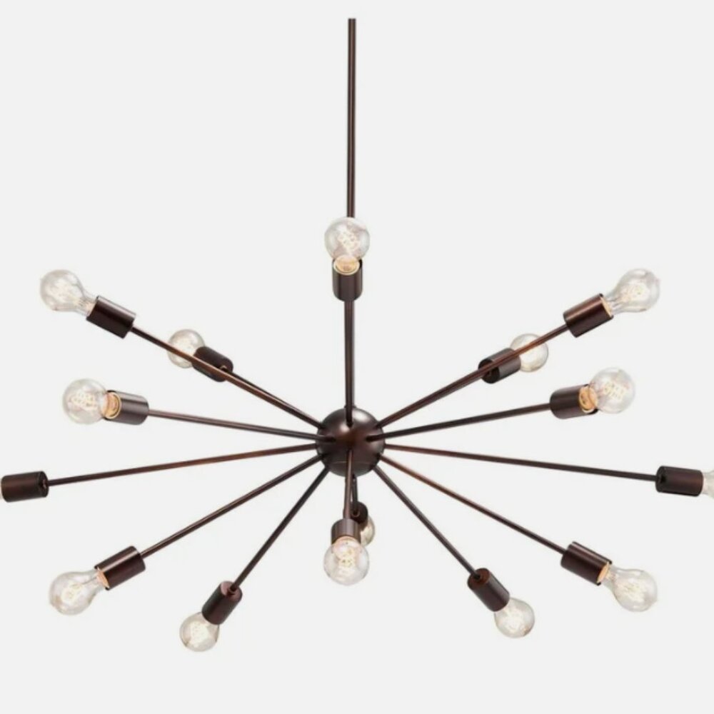 No Shade Axion 15-light Dark Bronze Large Dining Chandelier Justice Design Group